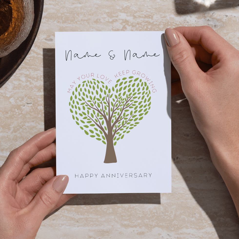 Personalised Heart Tree Greeting Card