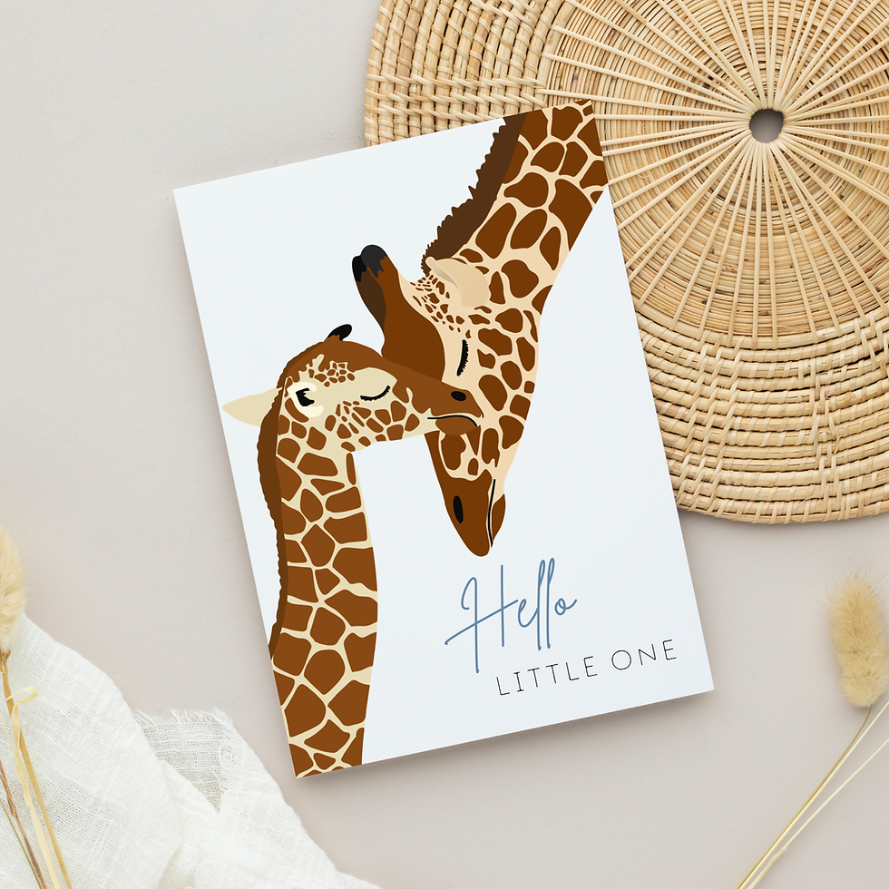 Personalised Giraffe New Baby Card