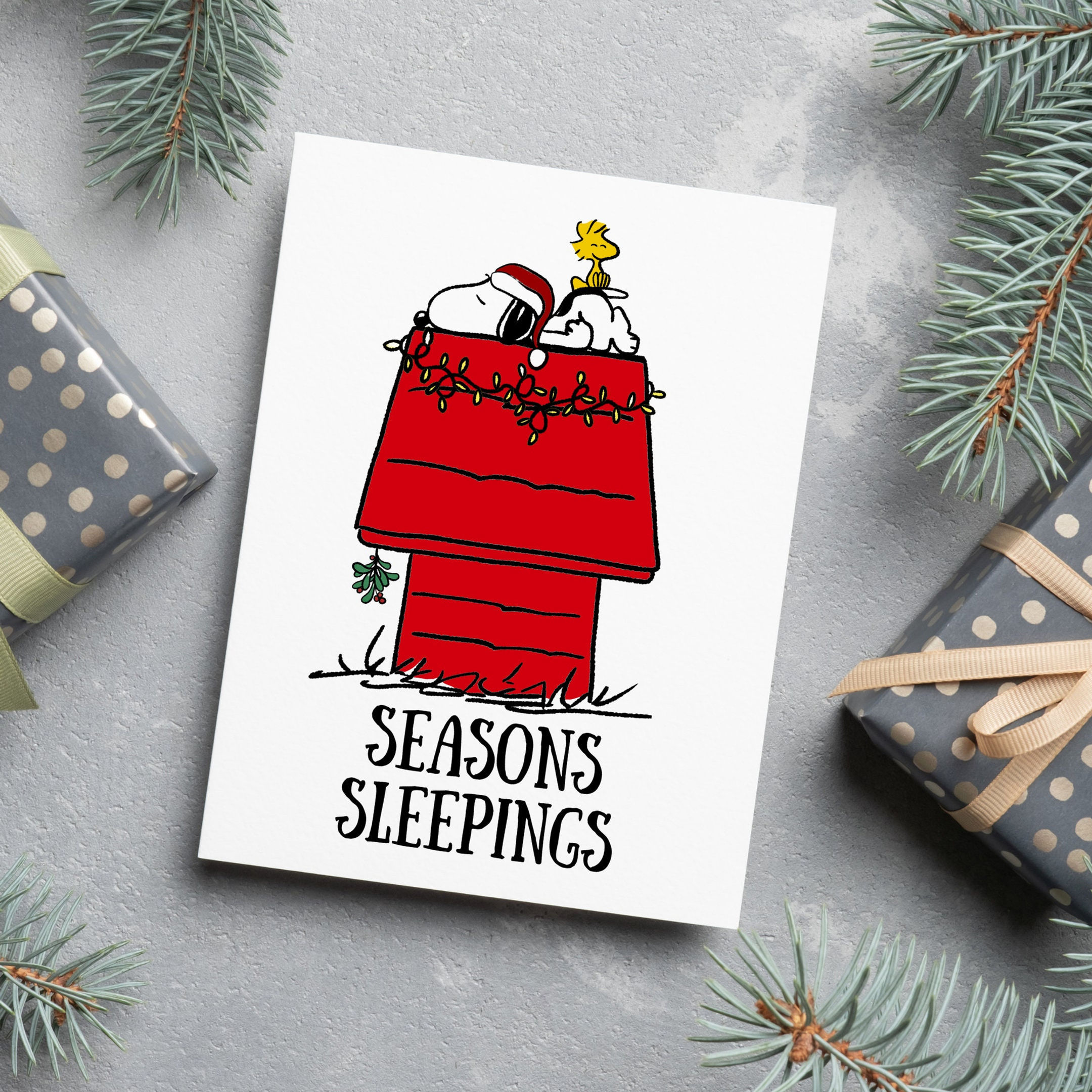 Snoopy Pun Themed Christmas Cards
