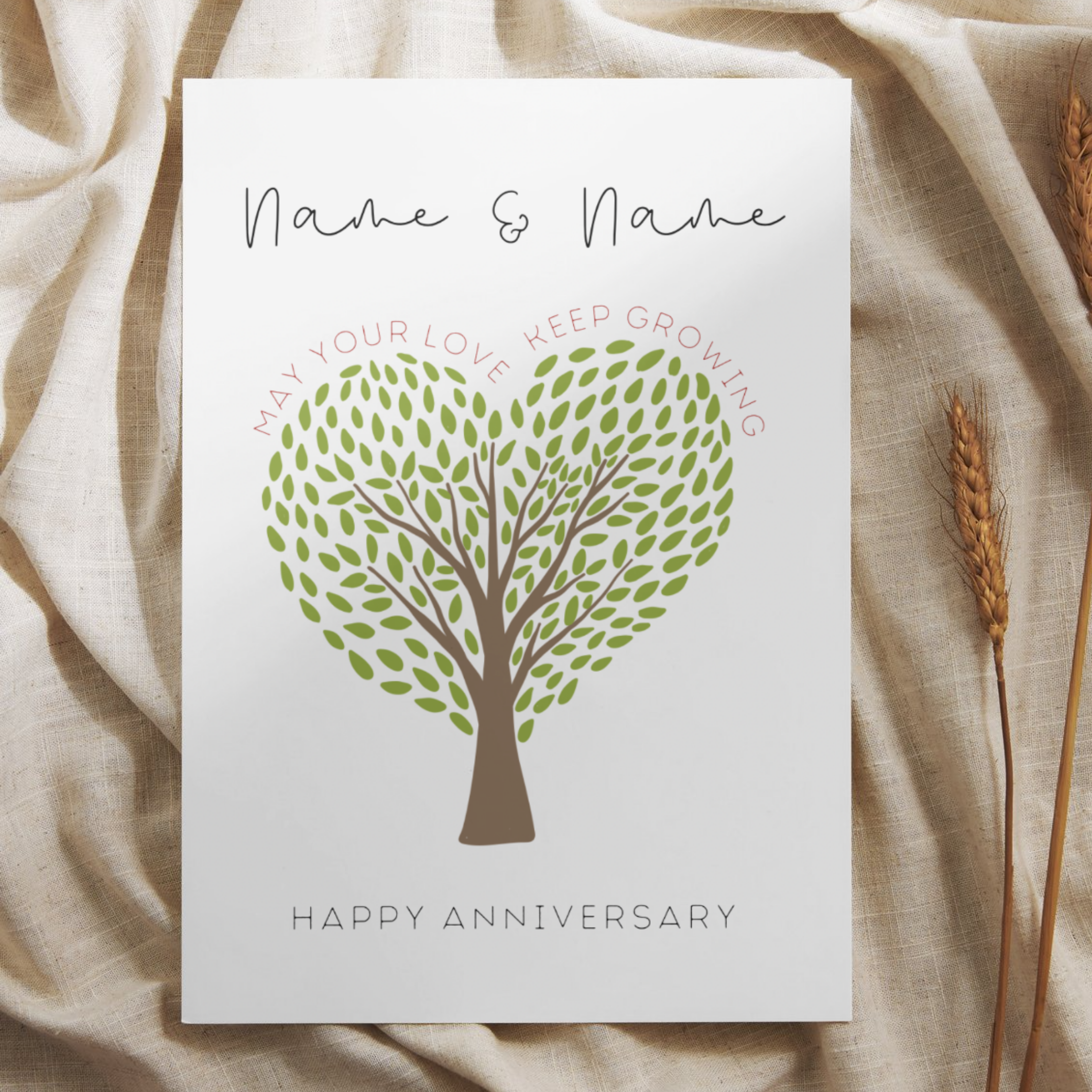 Personalised Heart Tree Greeting Card