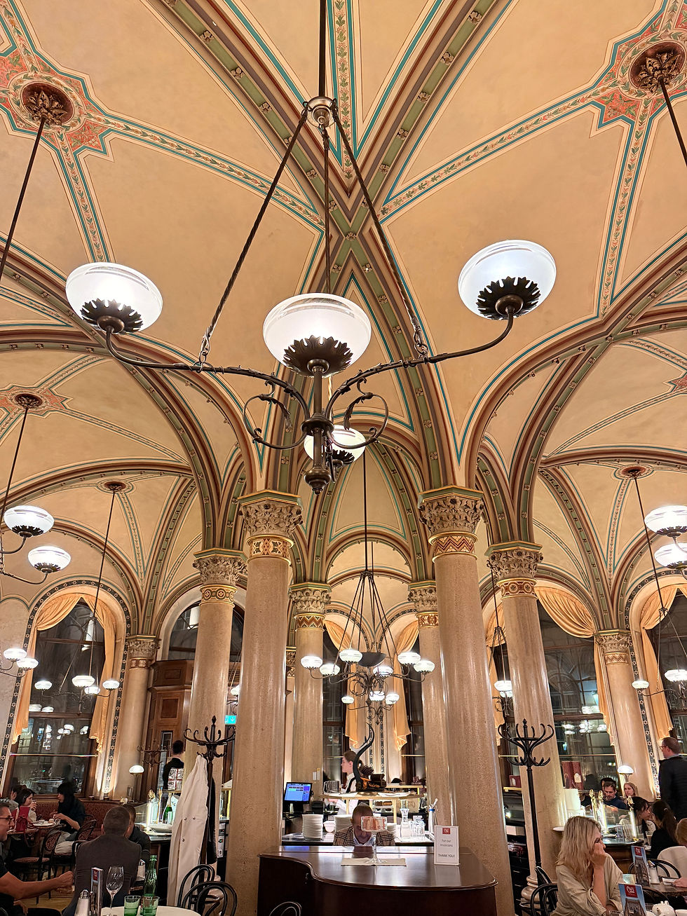 The interior of Cafe Central is stunning!
