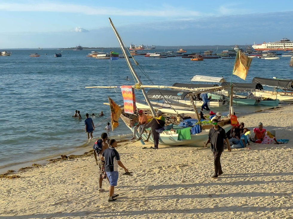 dhow boats in stone town