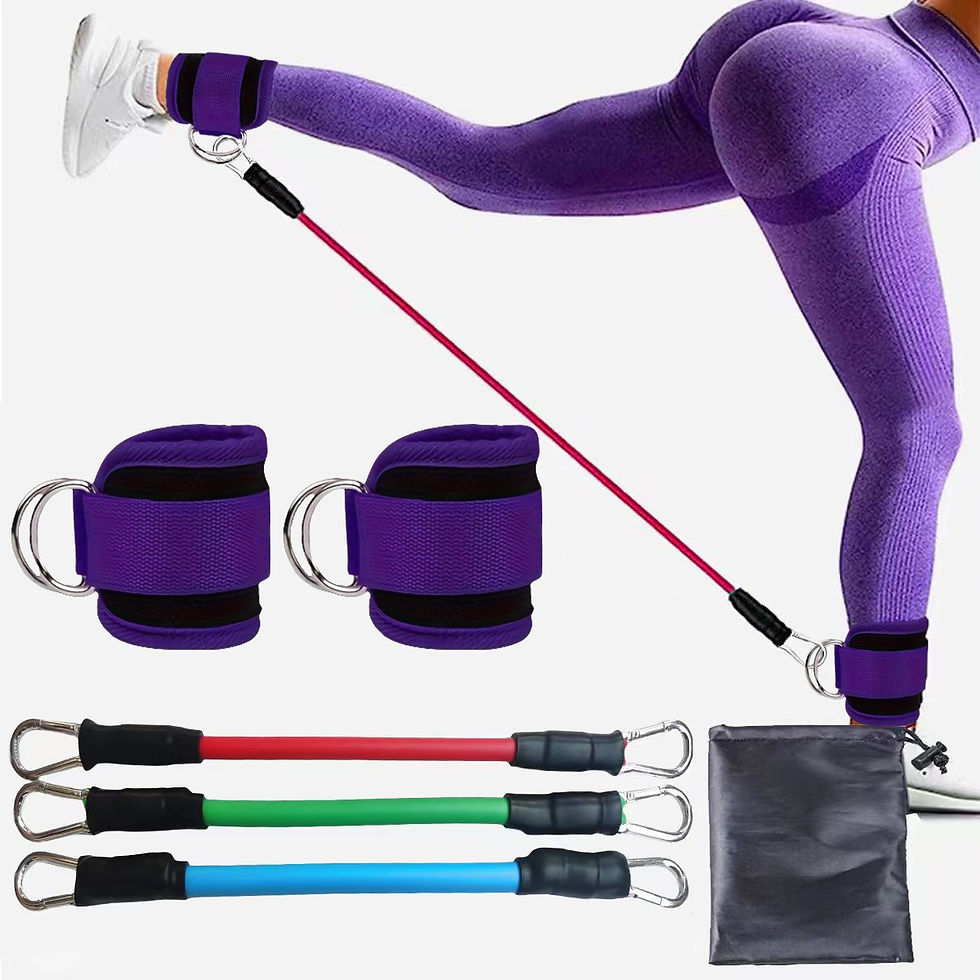 Thumbnail: TPE Resistance Bands – Ankle Straps Fitness Booty Band for Squat, Glute & Yoga