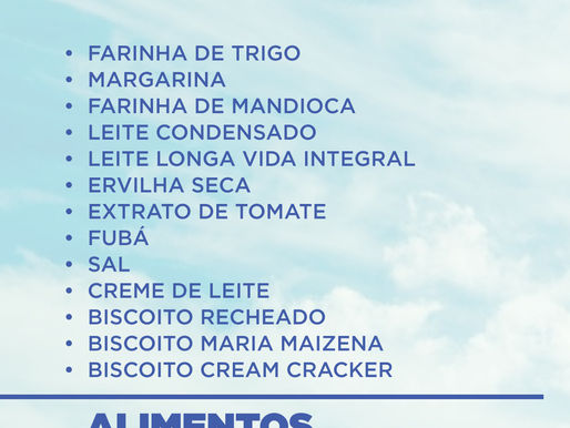 Alimentos e Produtos de Higiene mais necessários em setembro