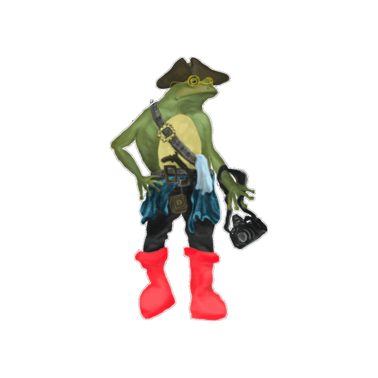 A froggy character developed for an AR film #amphibian checking left right