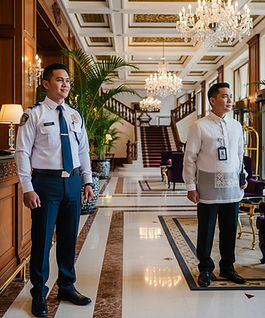 Security guard providing protection at residential and hotel premises