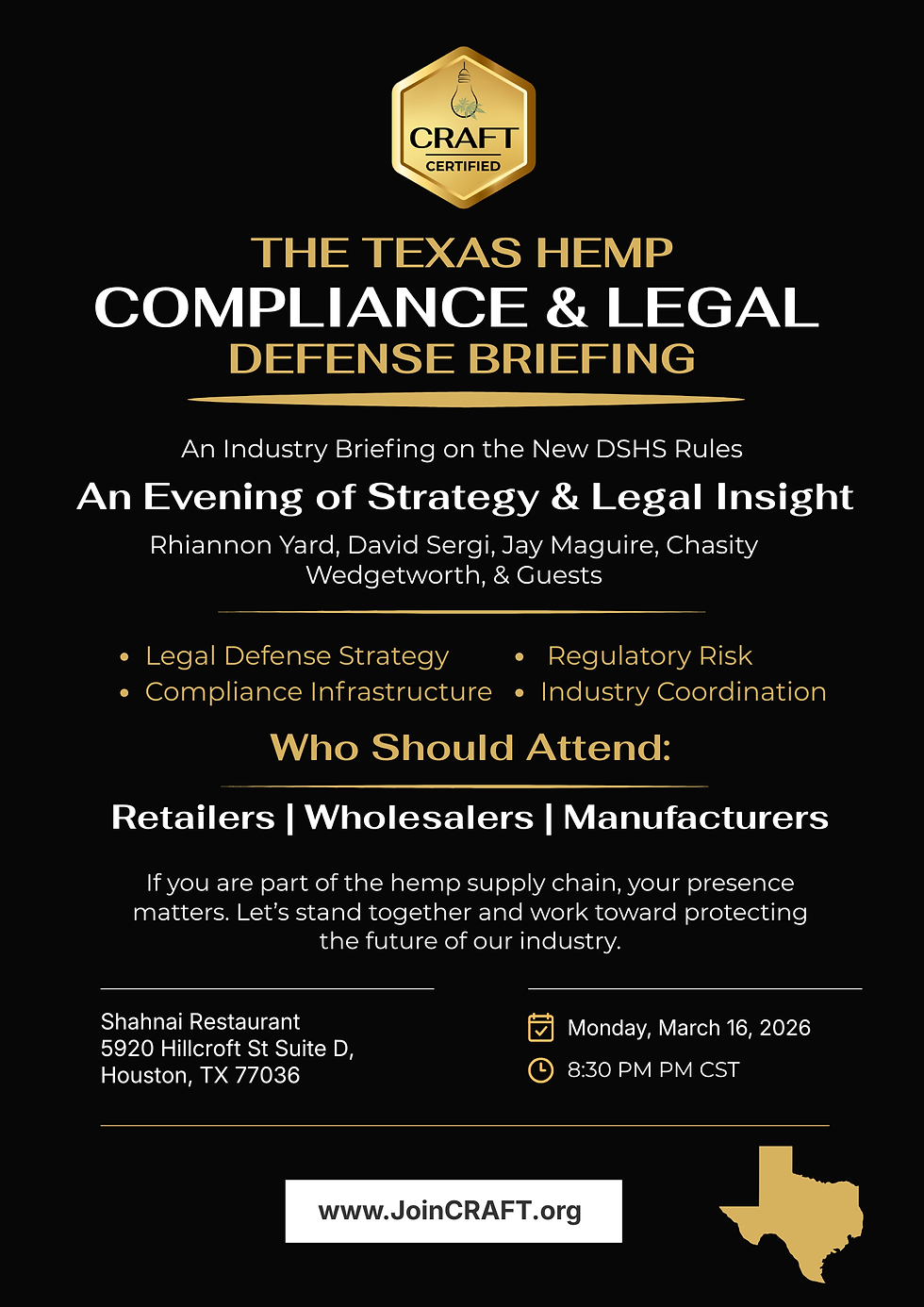 Texas Hemp Industry Legal Defense Briefing – Houston