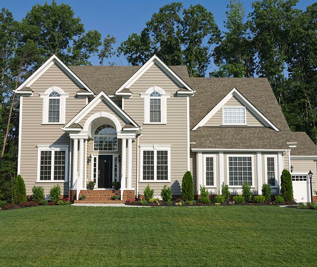 Exterior of painted house 