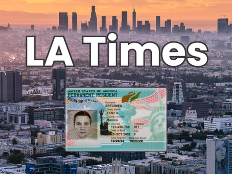 LA city photo with a green card and processing times