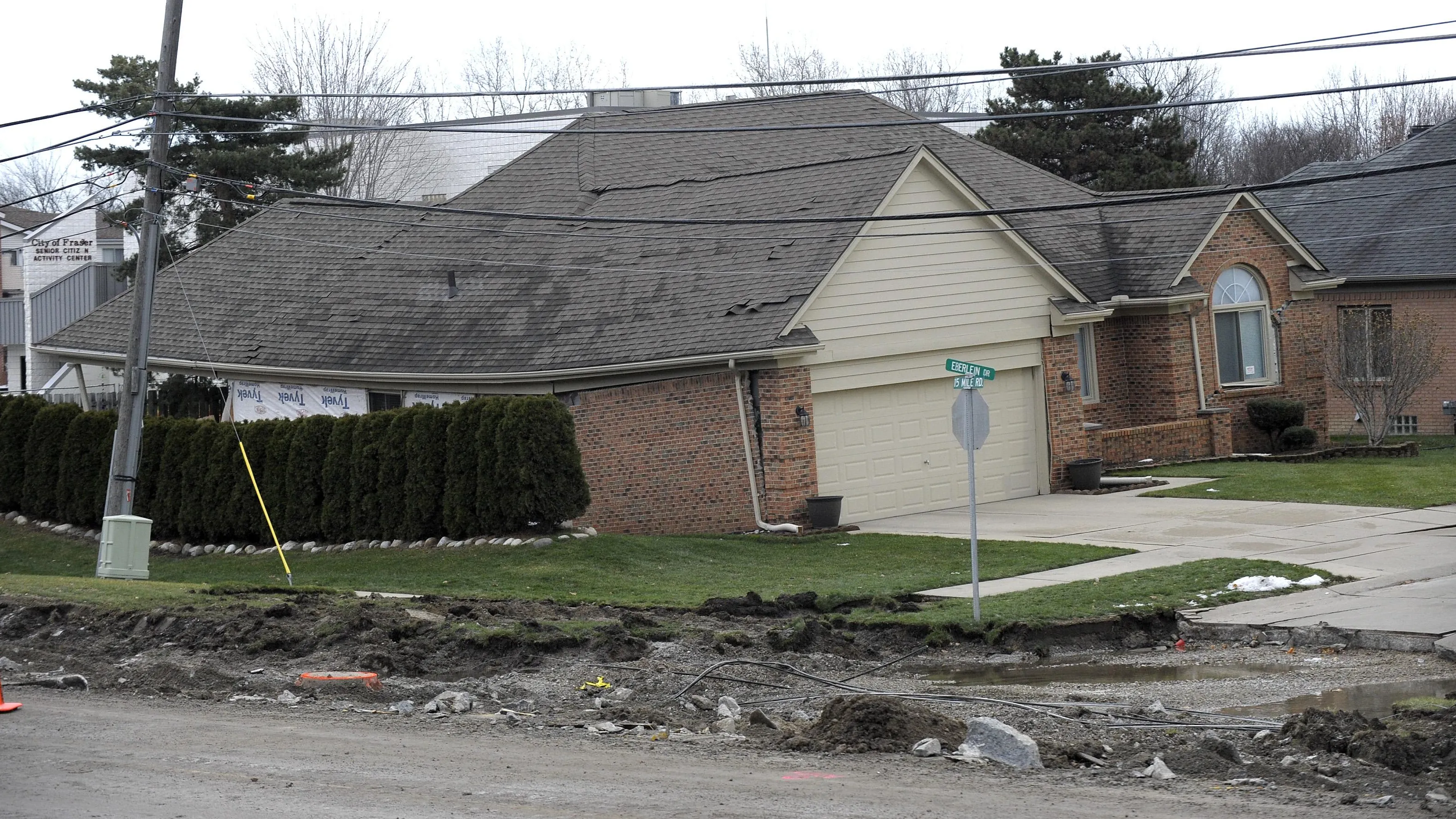 Home destroyed by sinkhole in Fraser, MI