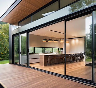 Sleek, slim-profile aluminum doors leadi