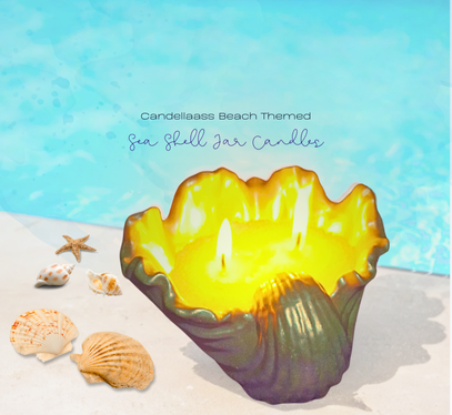 Premium seashell-shaped concrete candle bowl designed for luxury home décor.