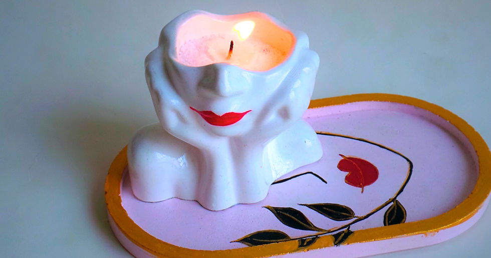 Half-face concrete planter and trinket holder for home, office, and corporate spaces. Versatile as planter, pen stand, candle