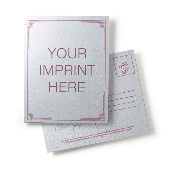 Seed paper postcard with custom imprinting