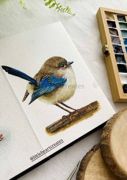 Ebook. Bird painting. Digital coloring book. Littleheartcreates.