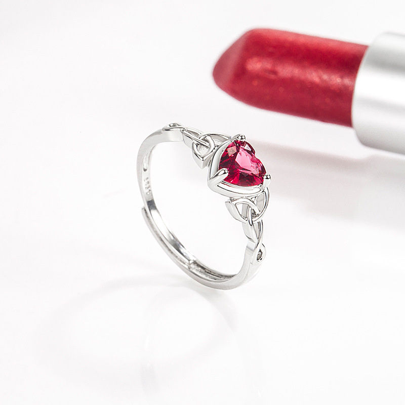 Multi-coloured Heart-shaped Emerald Zirconia Ring For Women