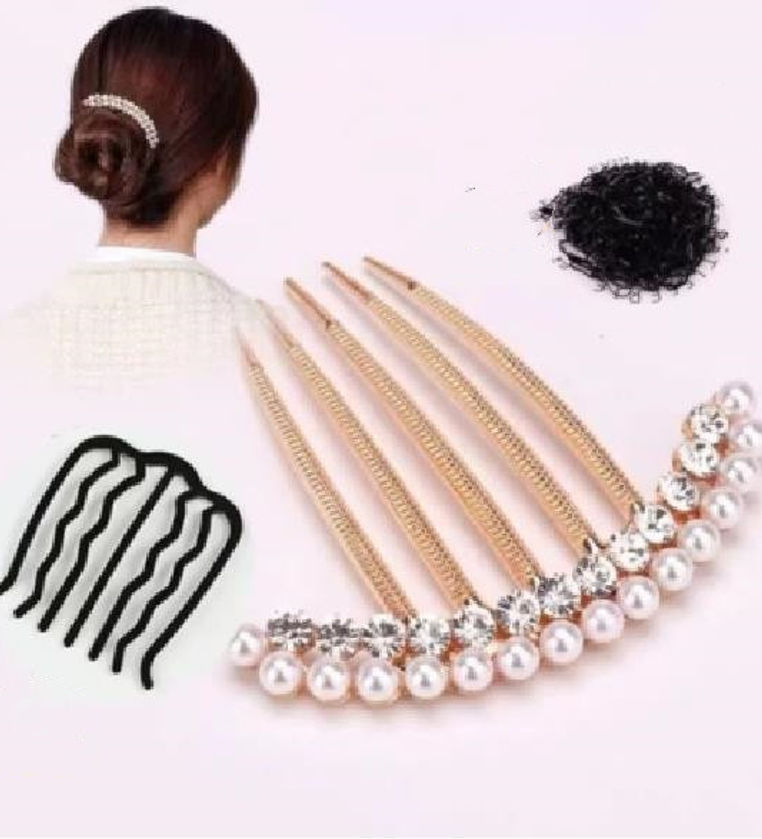 New Pearl Crystal Hair Comb Female