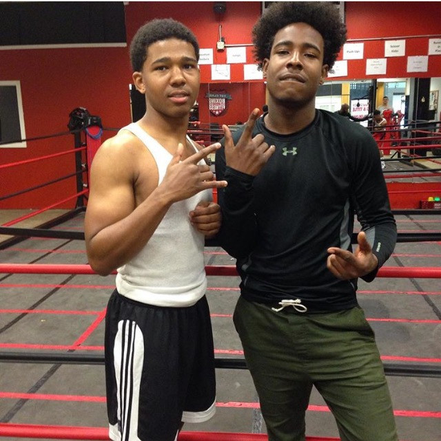 Benny Carter Jr. (on left) and a friend work out at the Upton Boxing Center on Pennsylvania Avenue. “When I hit them bags, I hit all the people that ever said no to me.”
