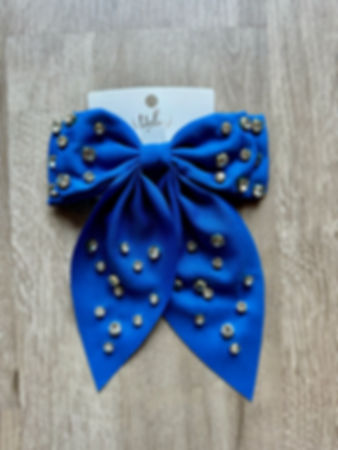 Blue Rhinestone Bow