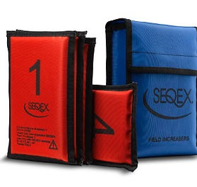 SEQEX® Field Increaser Set – red and blue magnetic plates for enhanced ICR/PEMF therapy and injury recovery.