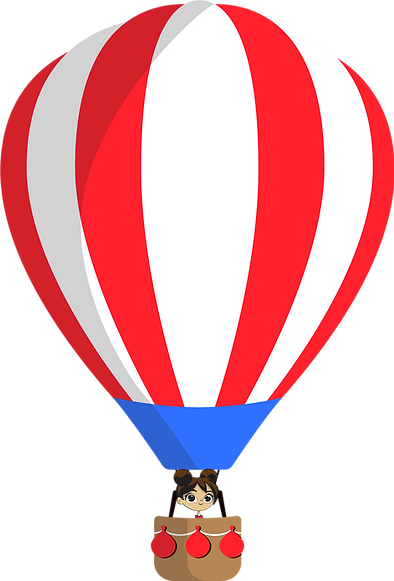 girl riding hot all balloon