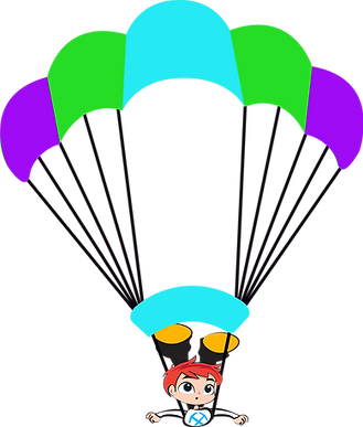 boy on a parachute