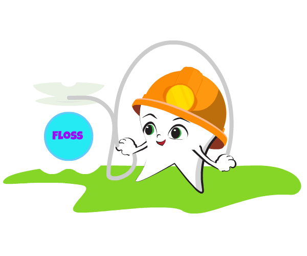 tooth jumping rope with floss