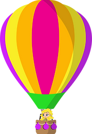 trixie riding hot air balloon