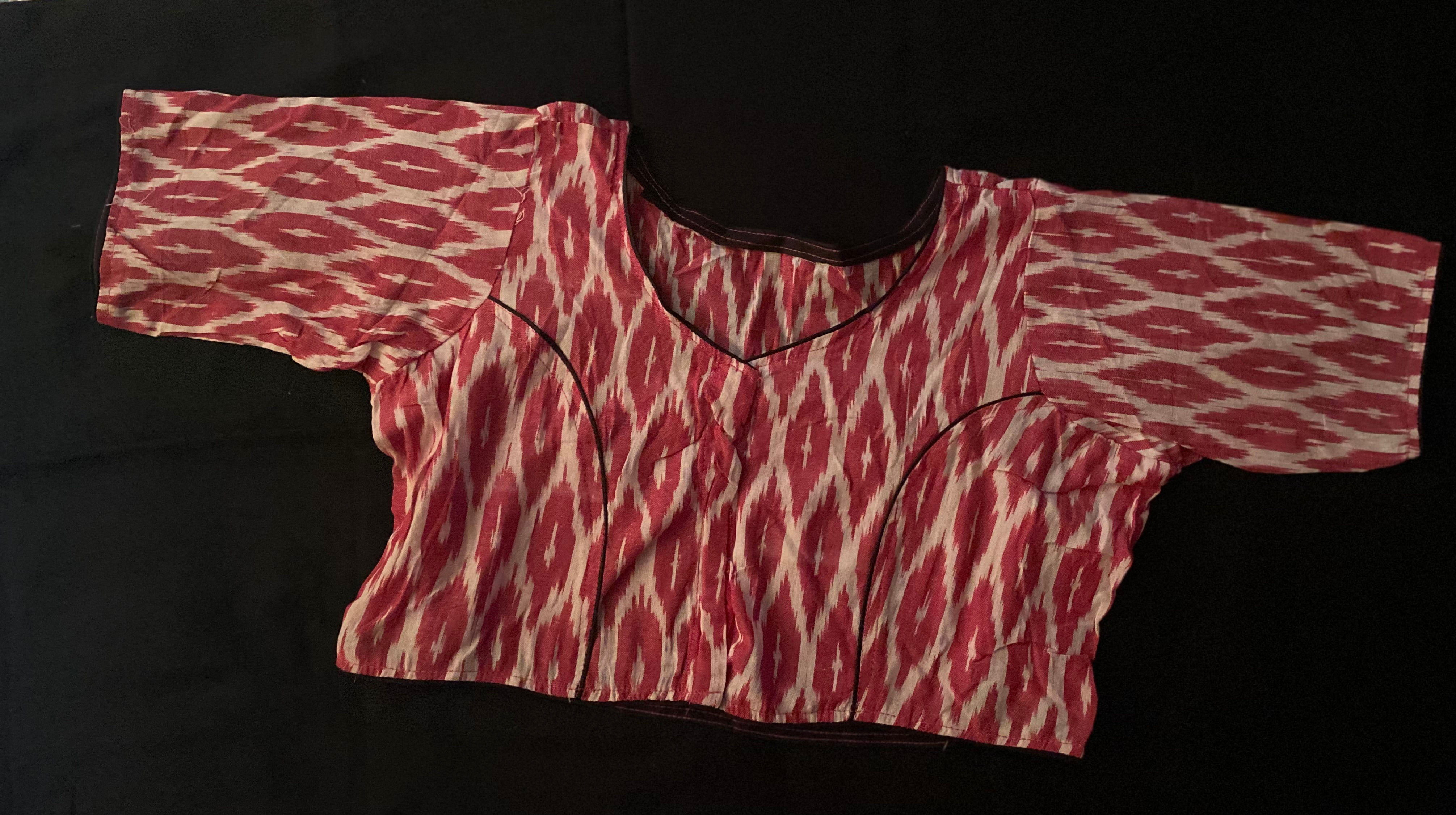 Ikkat Weaved Pure Cotton Readymade Blouse