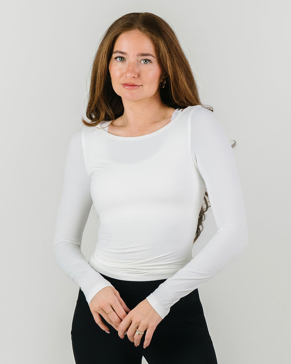White Odelia Long Sleeve T