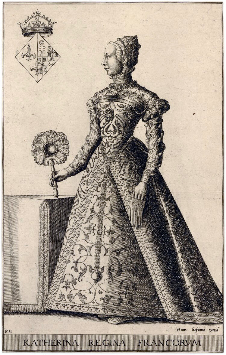 Engraving of Catherine of Medici by Huys Liefrinck - British Museum