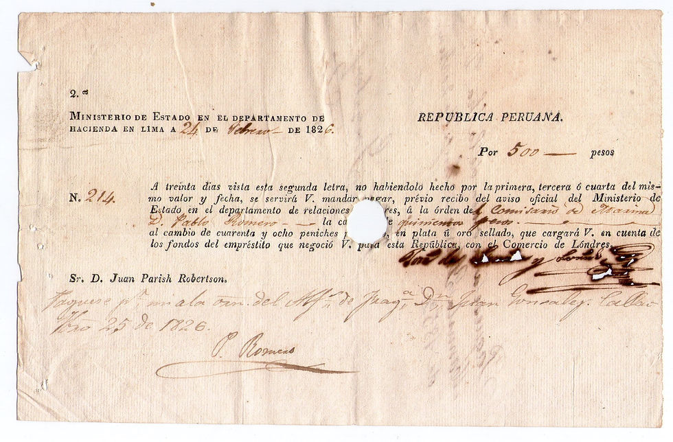1826, LETRA POR 500 PESOS