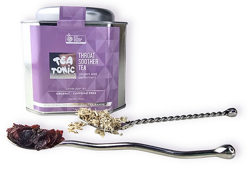 Throat Soother Tea Tin Caddy with spoons