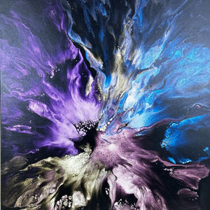 Abstract fluid art painting