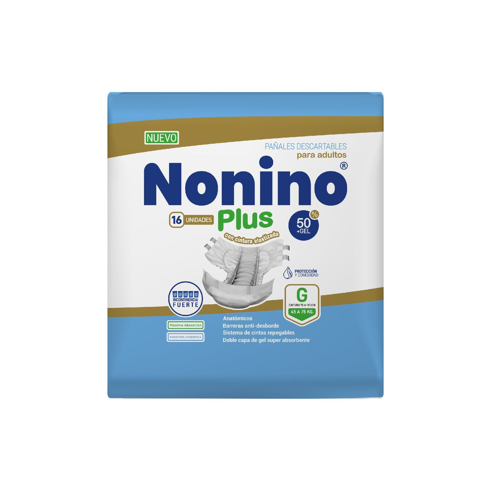 Pañal Nonino Anatomico Plus Grande x 16 un