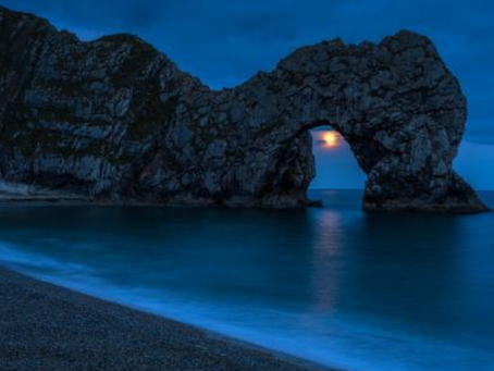 Strawberry Moon at Durdle Door