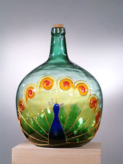 Jarrón pavo real