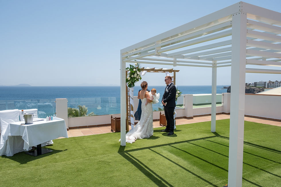 Intimate Family Elopement in Lanzarote – A Rooftop Wedding for Three