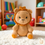 Miniatura: Crochet lion plush toy sitting on a white rug, Leão bebês do safari 23cm sentado.