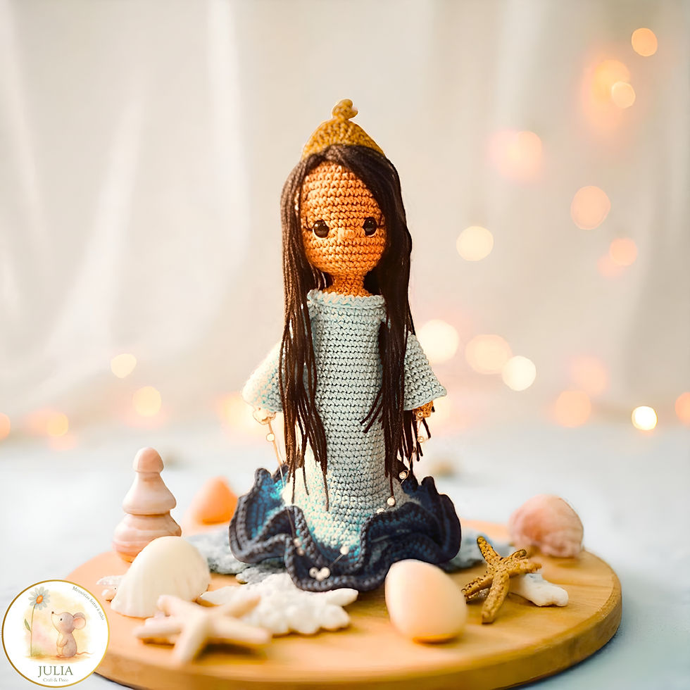 Iemanjá - amigurimi de 25cm