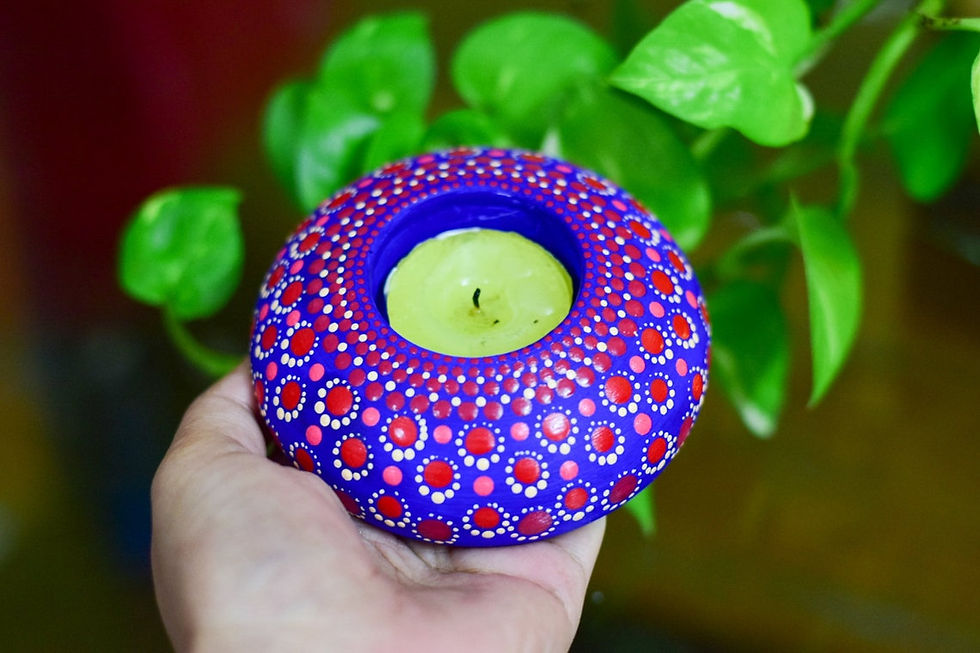 Thumbnail: Tea Light,Mandala Tea Light,Mandala Candle Holder,Sacred Geometry,Boho Decor