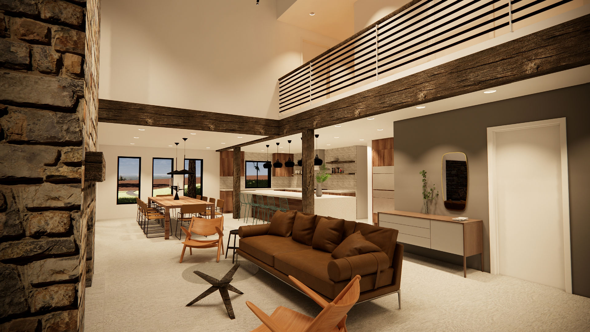 This custom home was designed for future multi-generational use for clients looking for a simple but modern aesthetic.