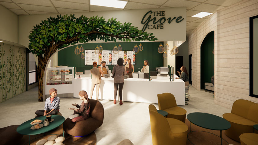 A tenant improvement project to reimagine a space as a play cafe for parents and young children. We helped them with design, construction documents, permitting, and the design and fabrication of the egg-crate styled play cave in the play room.