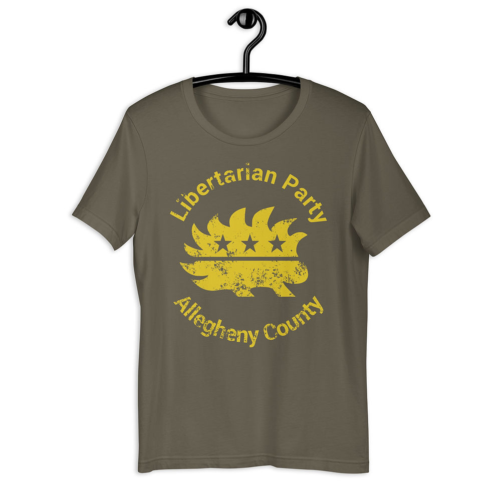 Thumbnail: Yellow Destressed Porcupine Unisex t-shirt Bella + Canvas 3001