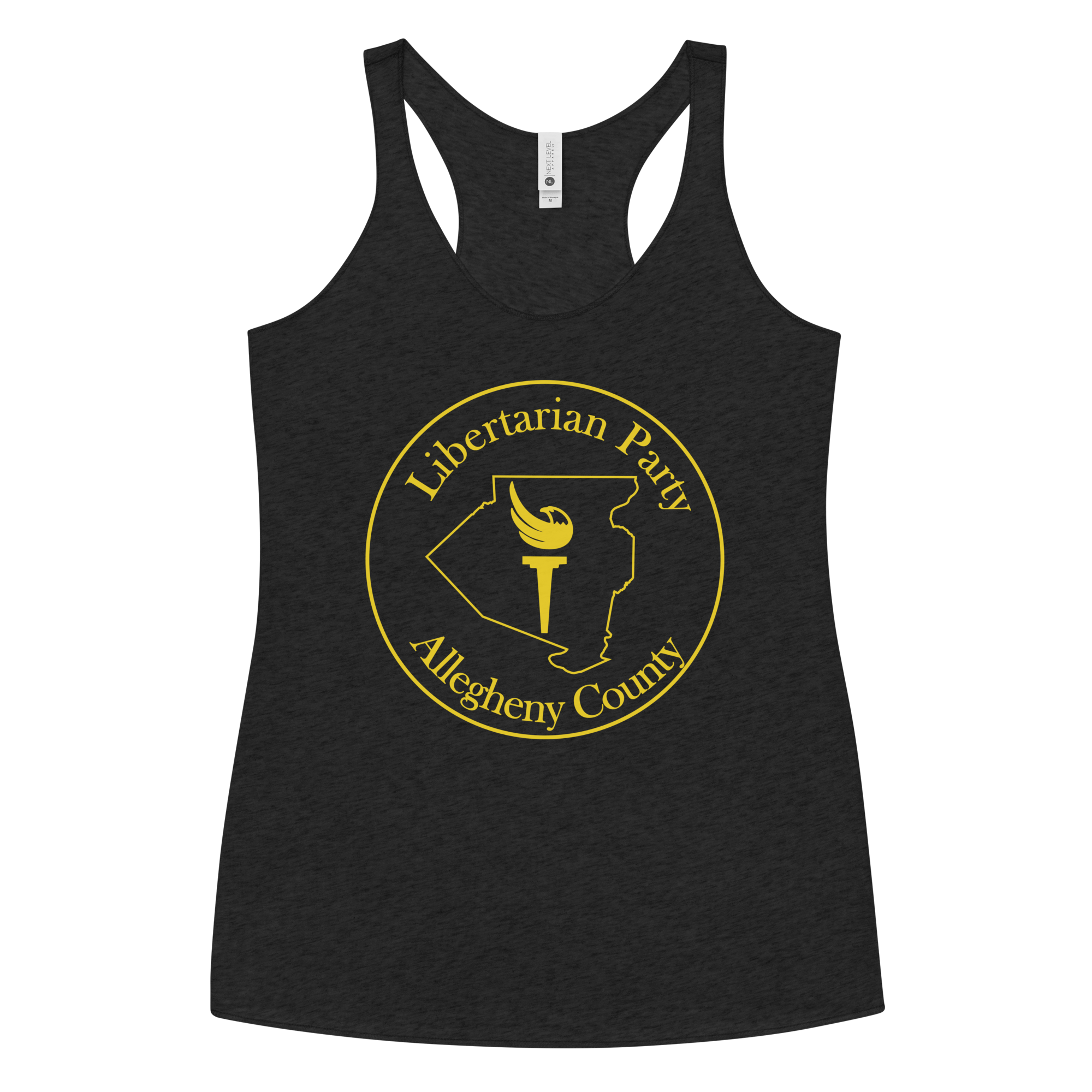 Yellow LPAC Logo Women's Racerback Tank Next Level 6733