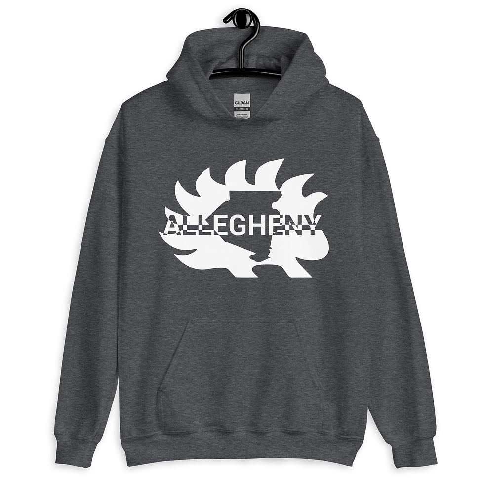 Thumbnail: Allegheny Cut Out Porcupine Unisex Hoodie Gildan 18500