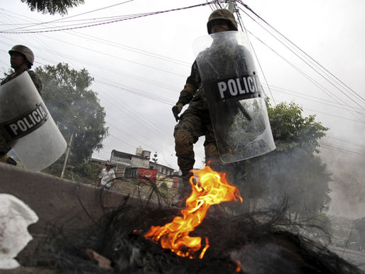 At a Barricade in San Pedro Sula