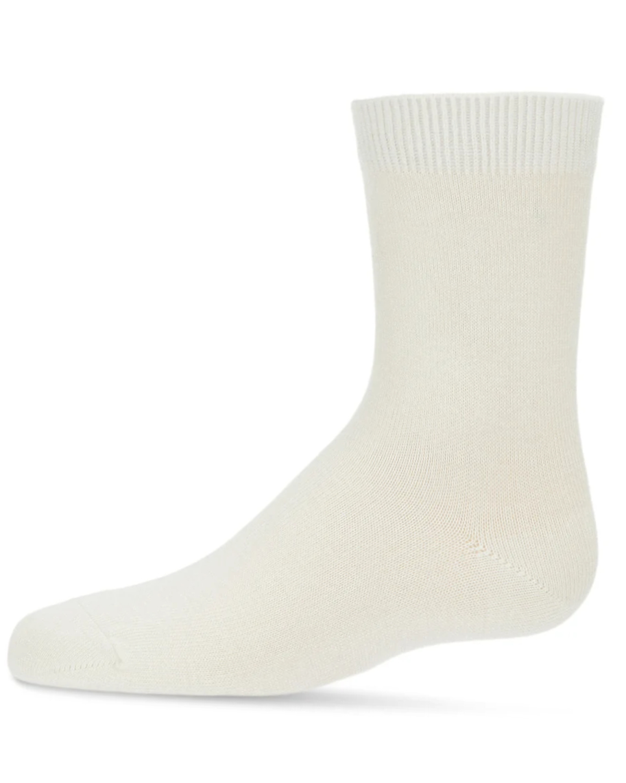 Winter White Bamboo Crew Socks