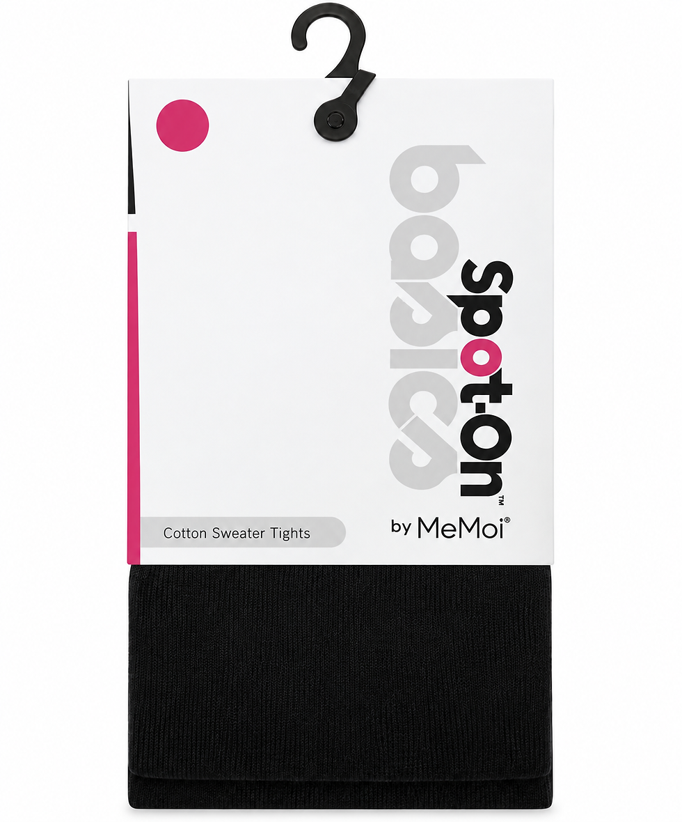 MeMoi Spot On Girls Flat Cotton Sweater Tights – soft opaque cotton blend tights