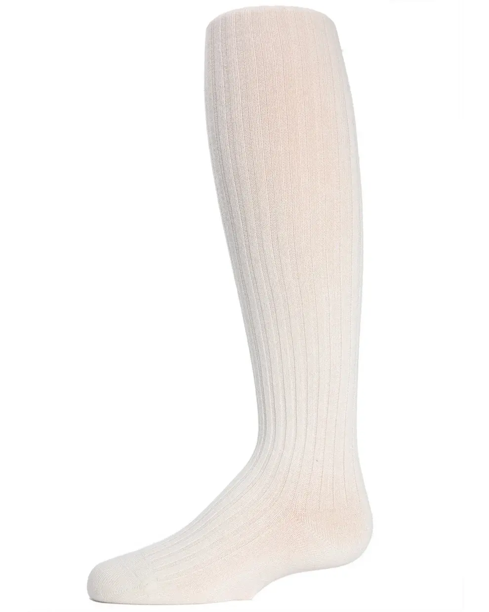 MeMoi Ivory Ribbed Cotton Sweater Tights